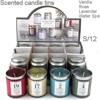 TINS SCENTED CANDLES DISPLAY 12