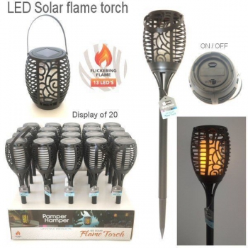 LED SOLAR FLAME PLASTIC TORCH