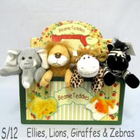 S/12 AFRICAN BEANIE PLUSH